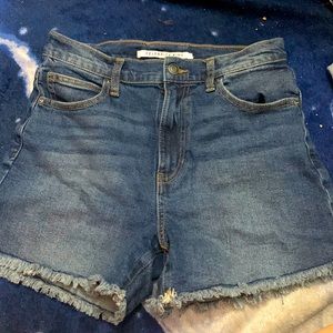 Never worn, dark blue Jean shorts..